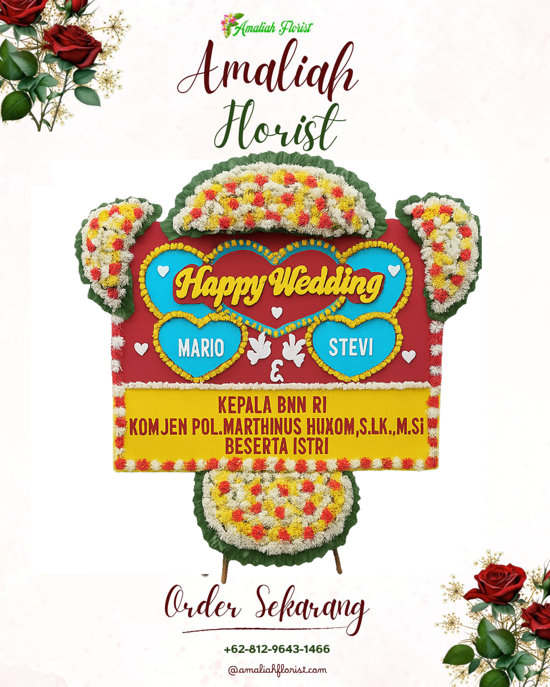 Papan Bunga Pernikahan Wilangan